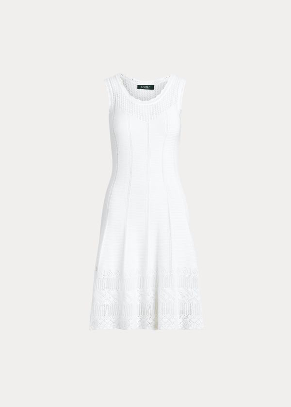 Vestidos Ralph Lauren Mujer Blancos - Pointelle Sleeveless - ZEMIT3057
